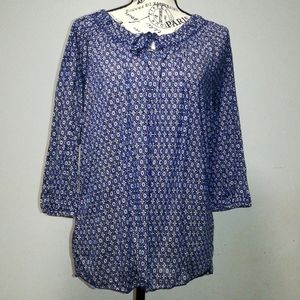 Faded Glory Print Tops Size M 100% Polyester